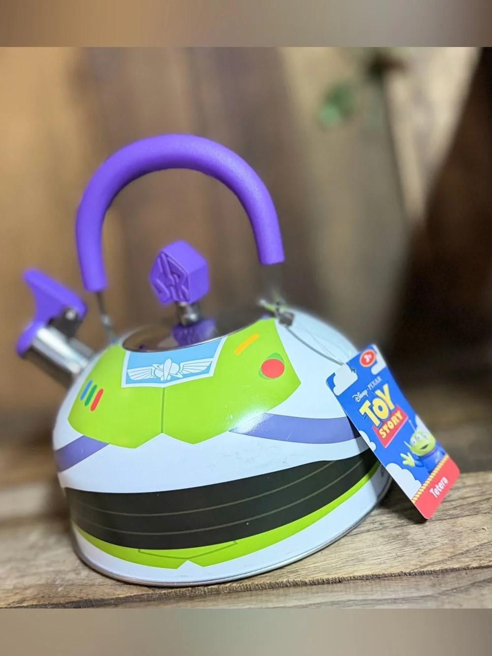Toy Story Buzz Lightyear limited edition Teakettle - White, Green & Purple NEW